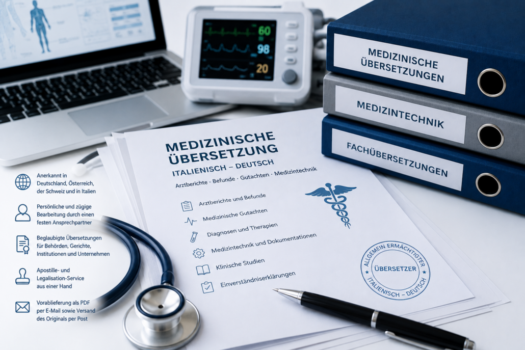 medizinische Übersetzungen und Medizintechnik Italienisch Deutsch – Fachübersetzungen für Medizin und Technik